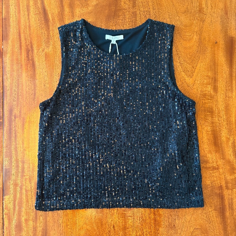 Z Supply, black, size XS, sequin, sleeveless top